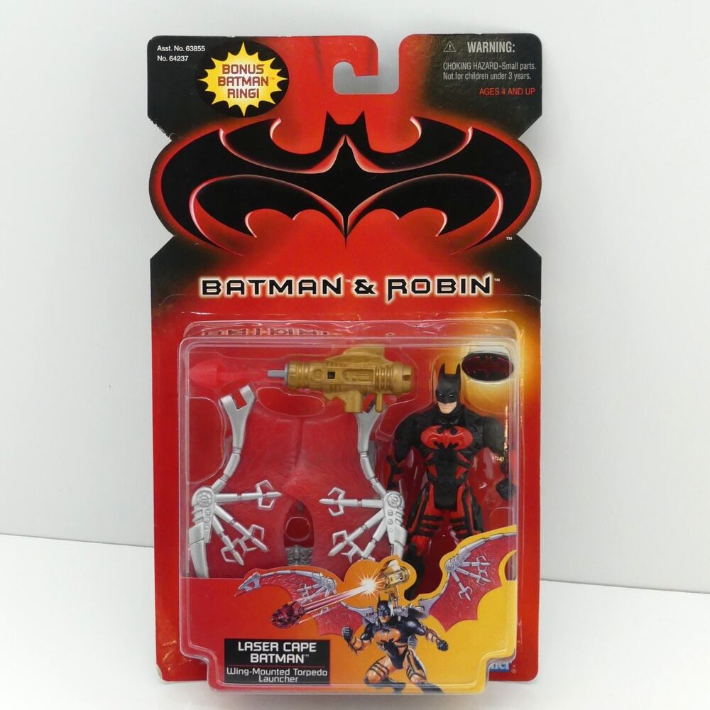 1997 Kenner Batman & Robin Laser Cape Batman Wing-Mounted Torpedo Launcher Fig